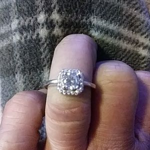 Square Cut CZ Sterling Silver ring